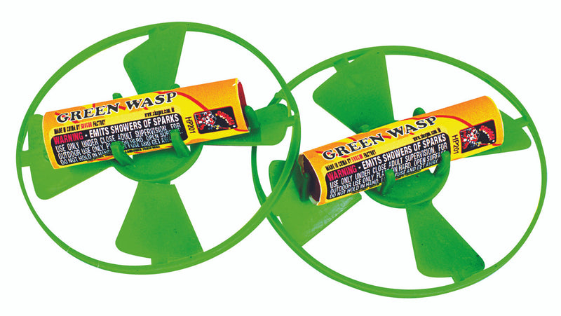 Load image into Gallery viewer, Green Wasp Crackling Air Spinner (6 pack)
